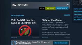 Illustration for article titled Dev On Steam Warns: 'Do NOT Buy This Game As A Christmas Gift'